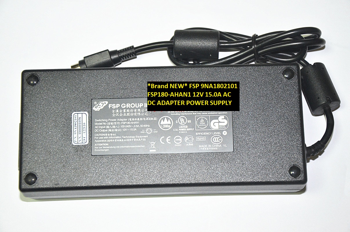 *Brand NEW* FSP FSP180-AHAN1 9NA1802101 12V 15.0A AC DC ADAPTER POWER SUPPLY